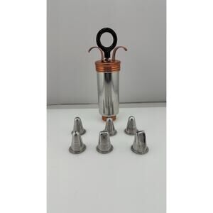 Vintage Mirro Cake Cookie Decorator Set M-0360 6 Icing tips Aluminum Press Set